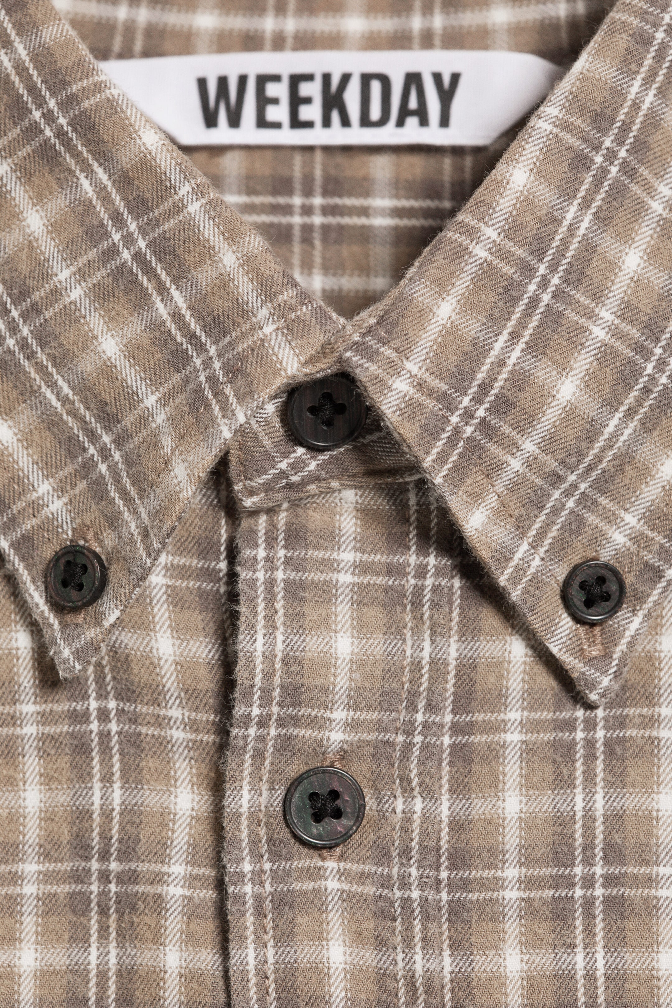 Checked Washed Mole - Long-sleeved flannel buttoned shirt - 1