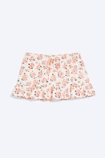 White - Floral - Low-Rise Cotton Poplin Mini Skirt - 3