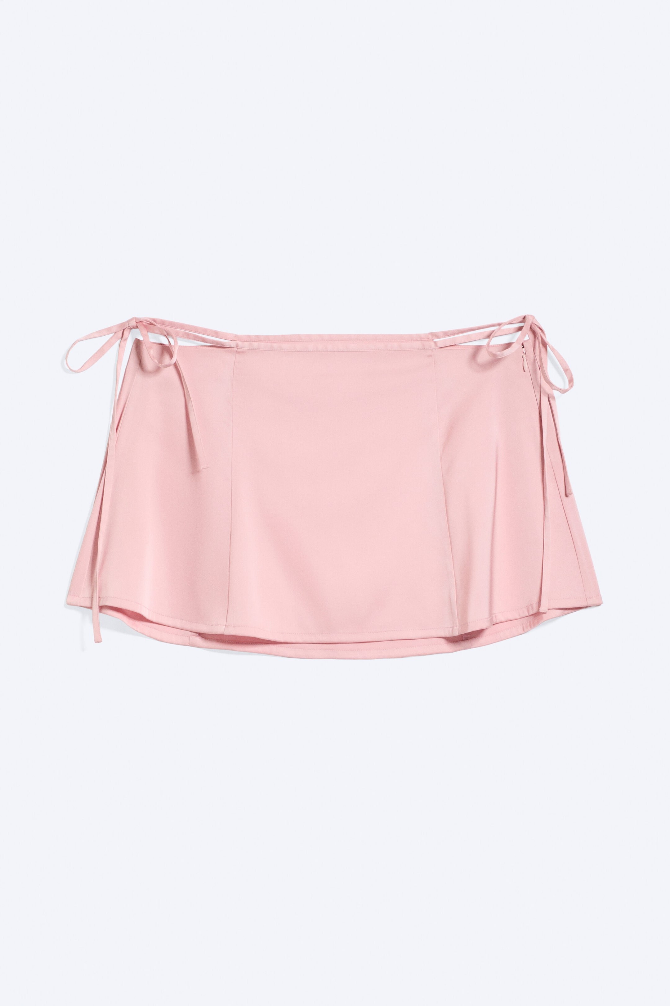 Ljusrosa - Cut-out Minikjol i satin - 3