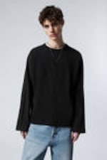Schwarz - Longsleeve mit Inside-Out-Optik - 0