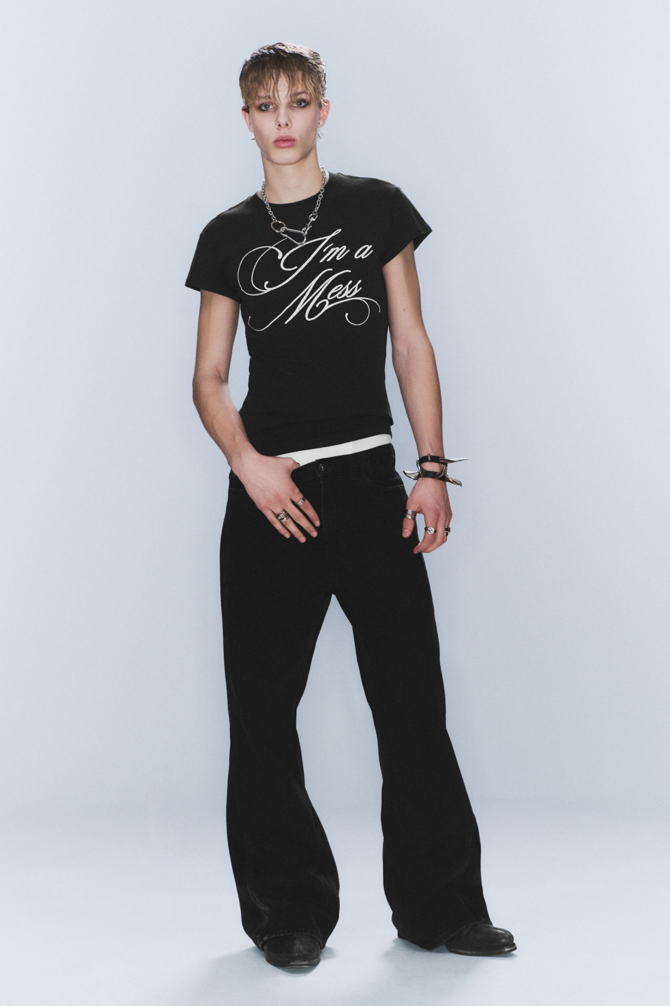 #272628 - CM x LB Boo Bootleg Washed Black Unisex Jeans - 1