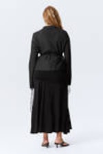 Black - Long-Sleeved Wrap Poplin Shirt - 3