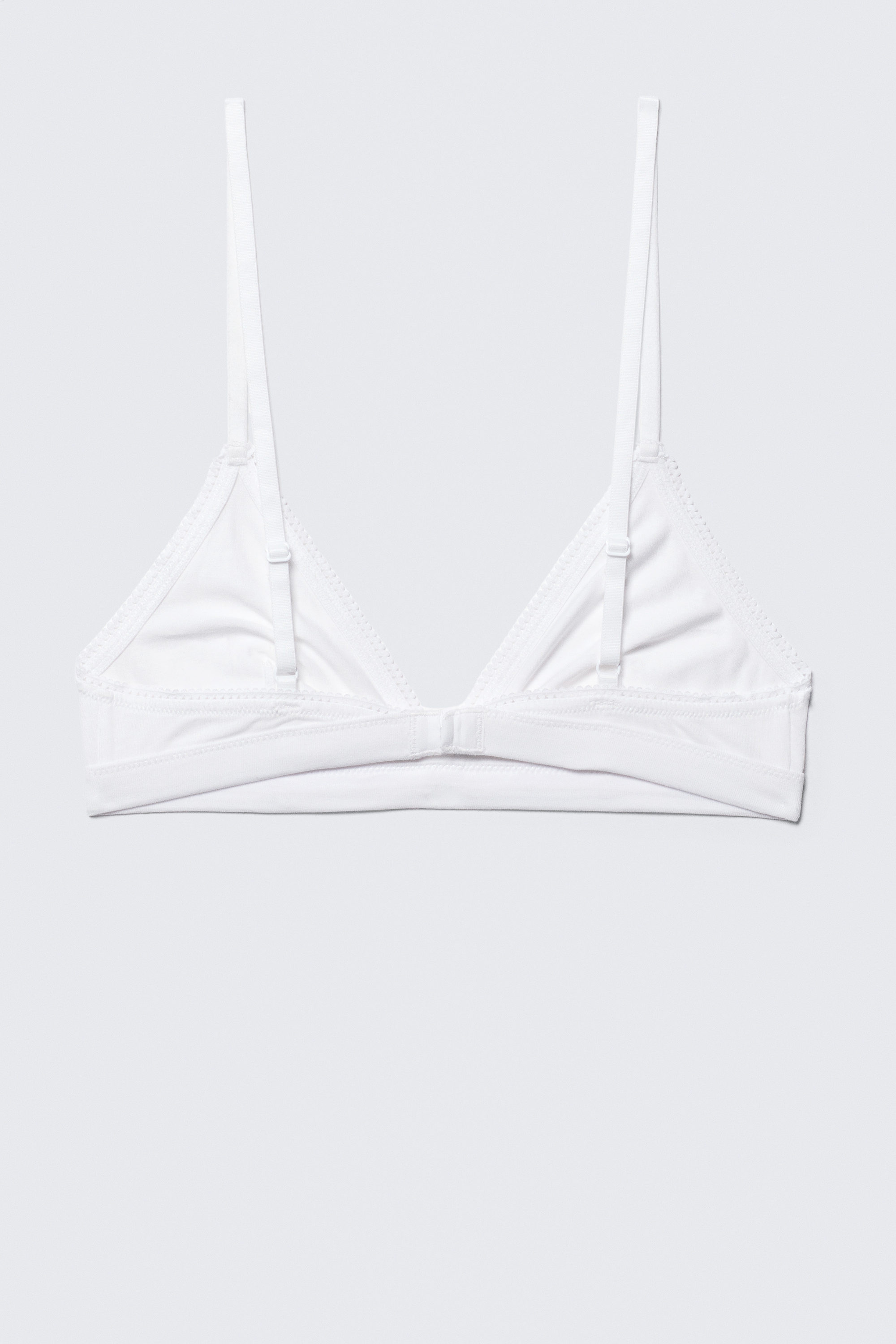 White - Soft Cotton Triangle Bra - 2