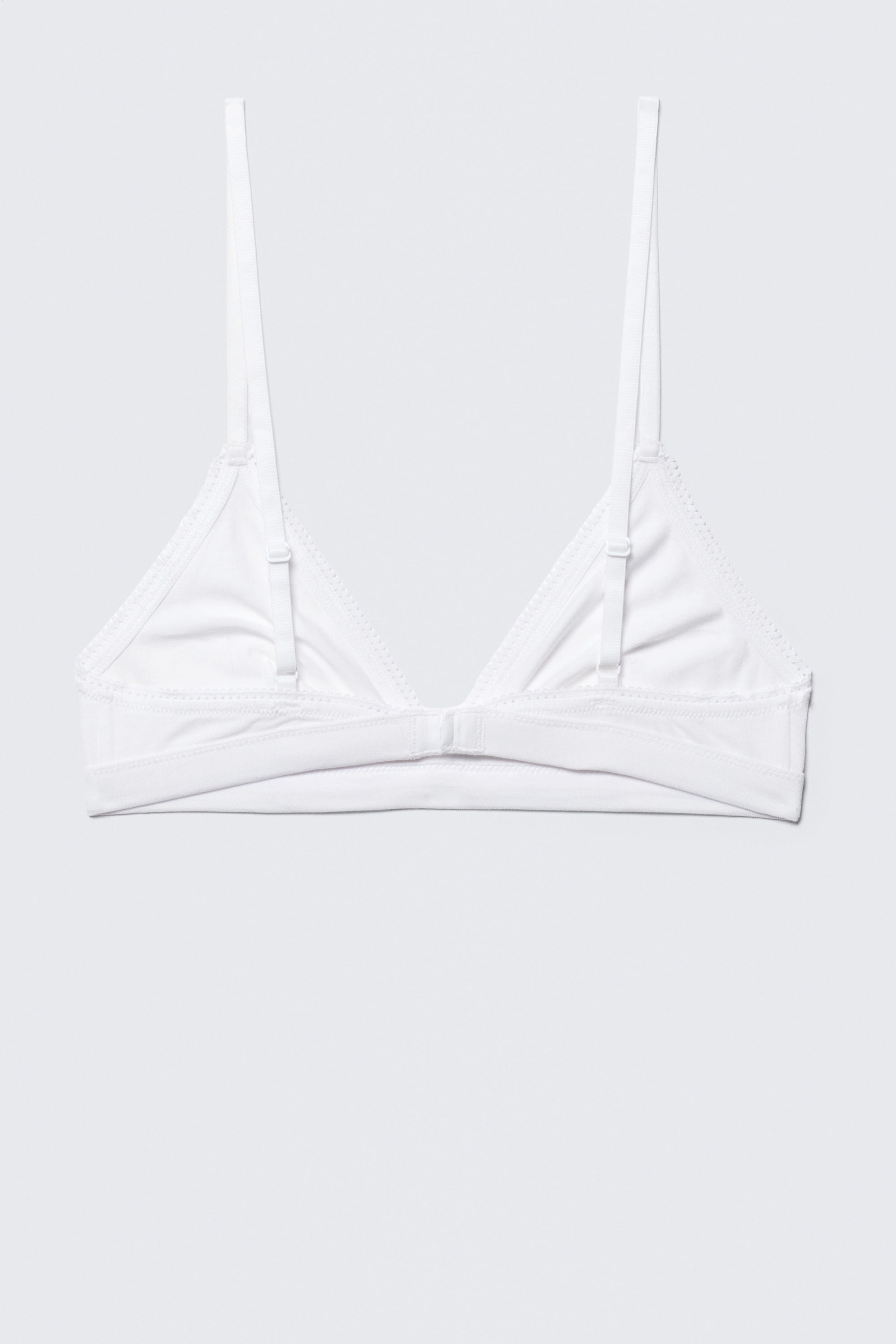 White - Soft Cotton Triangle Bra - 4