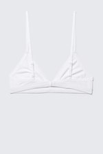 White - Soft Cotton Triangle Bra - 4