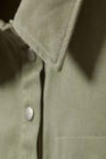 Khaki - Hemd aus Baumwolltwill mit Cap Sleeves - 4