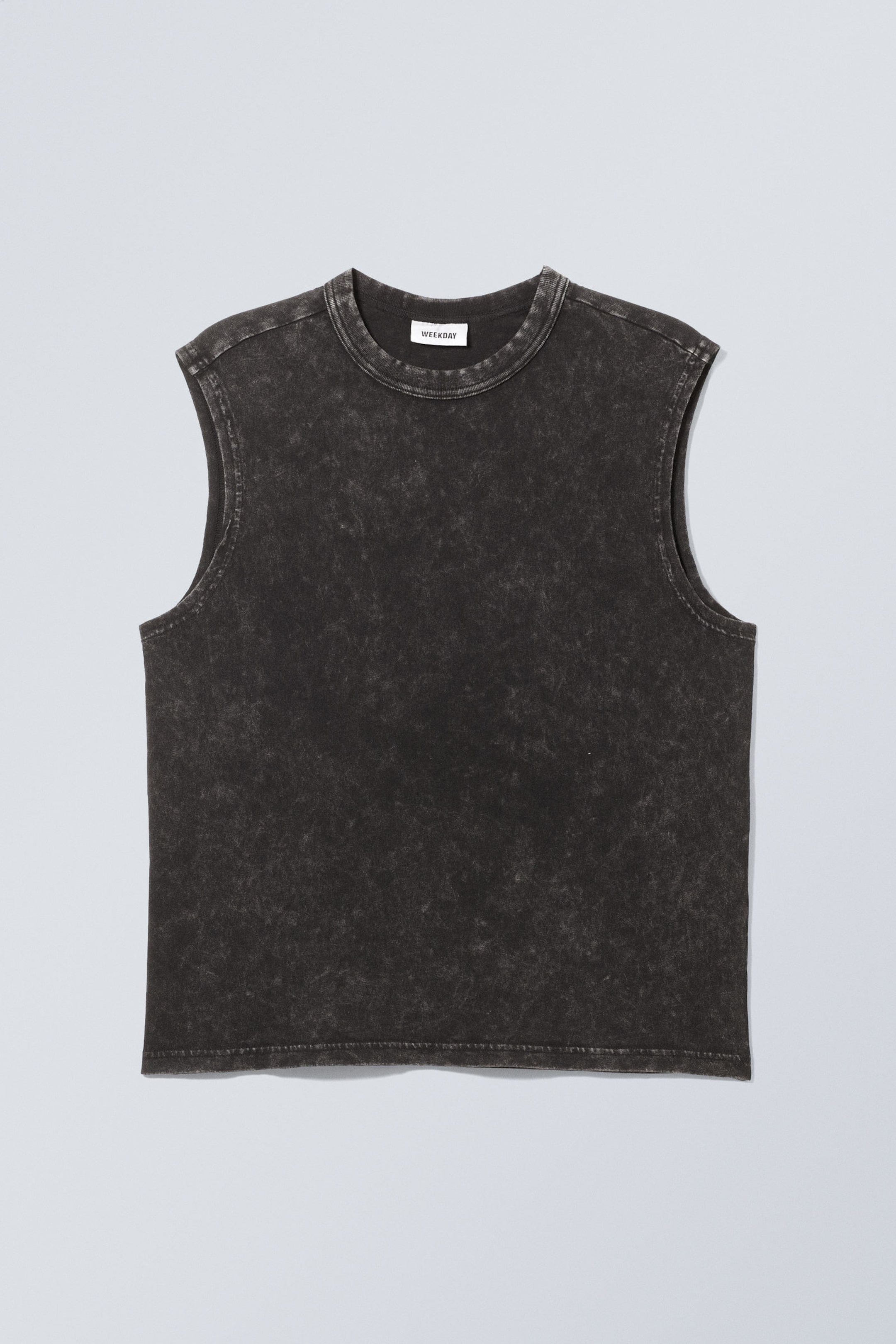 Washed Black - Boxy Washed Tank Top - 0
