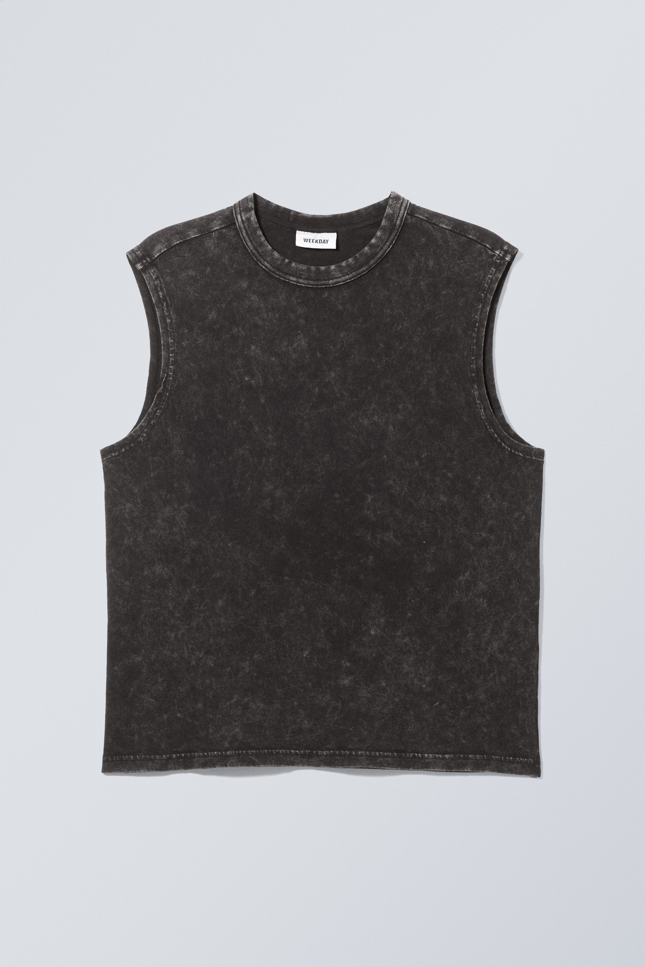 Washed Black - Boxy Washed Tank Top - 0