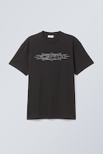 Destiny Rhinestones - Oversized Graphic Printed T-shirt - 0