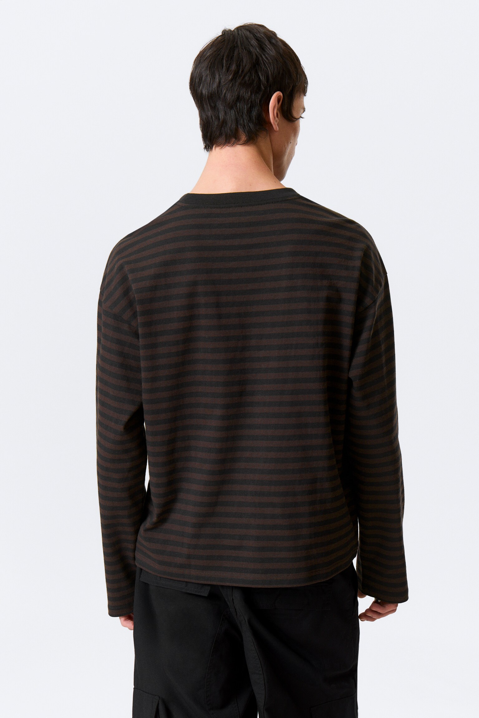 Great Boxy Long Sleeve T-shirt - Striped Dark Brown/White/Black/Washed Blue/Dusty Grey/Dark Brown/White & Navy Stripes/Dark Grey/Light Grey Melange/Dark Green - 3