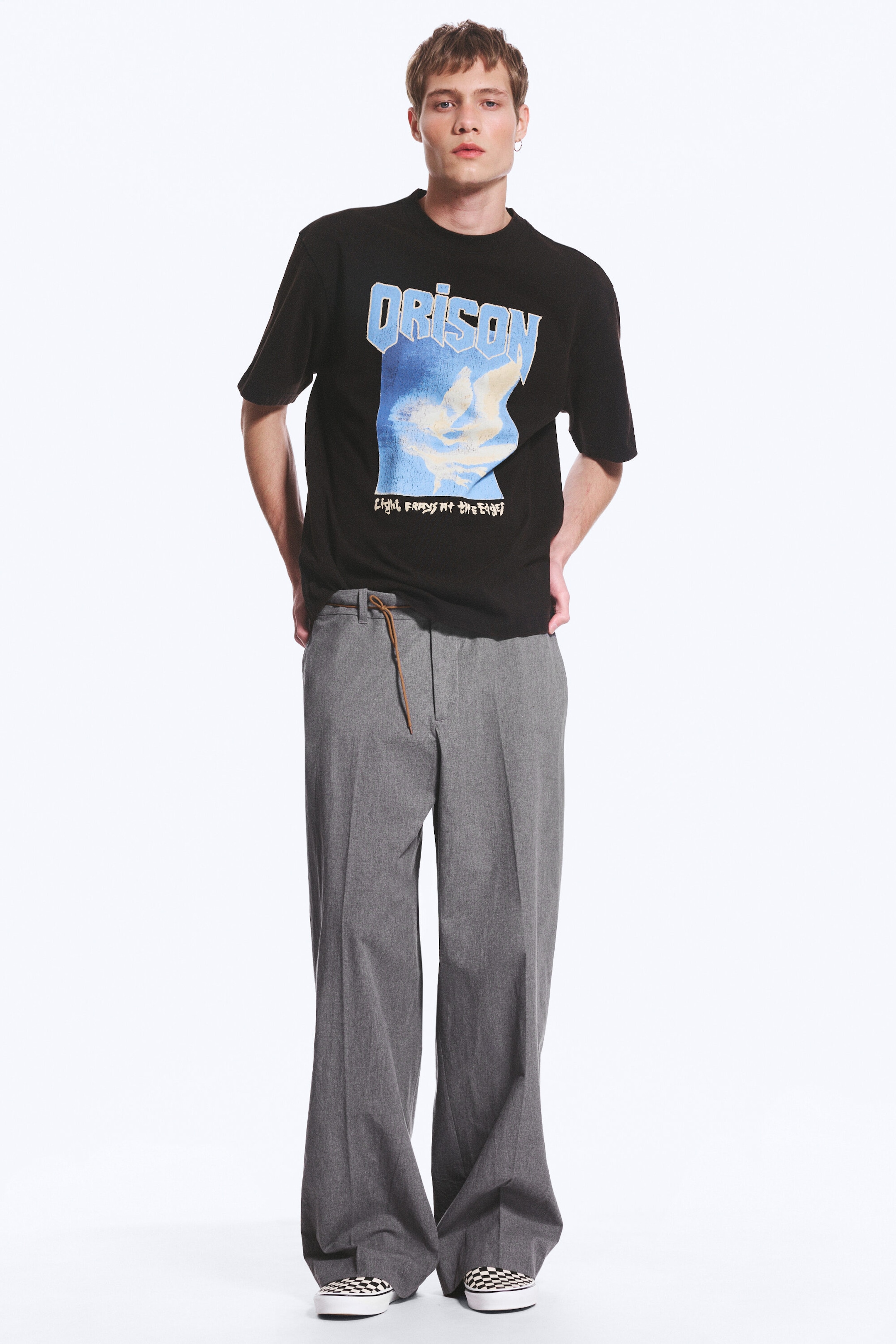 Schwarz - Vögel - Entspanntes T-Shirt mit Grafikdruck - 2