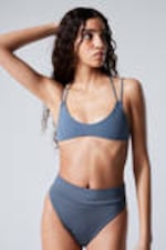 Dusty Blue - Strappy Bikini Top - 0