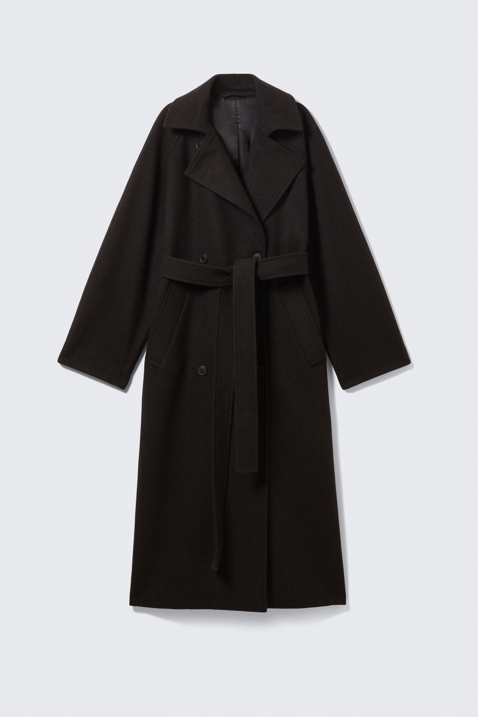 Kia Oversized Wool-Blend Double-Breasted Coat - Dark Brown Melange/Black/Dark Grey Melange/Light Beige - 2