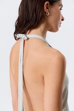 Beige clair - Robe longue dos nu sans manches - 2