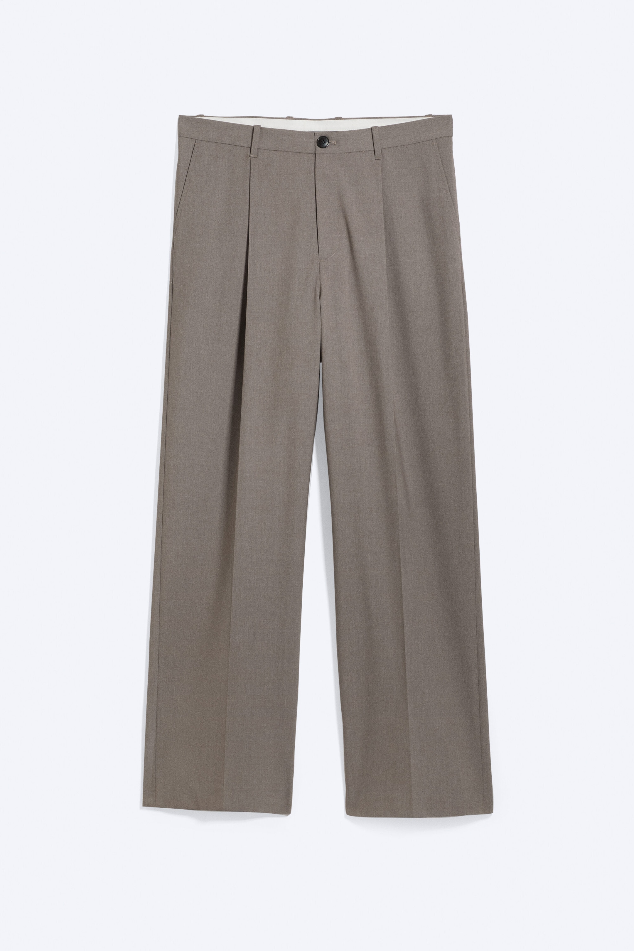 Dark Green Melange - Uno Loose Suit Trousers - 1