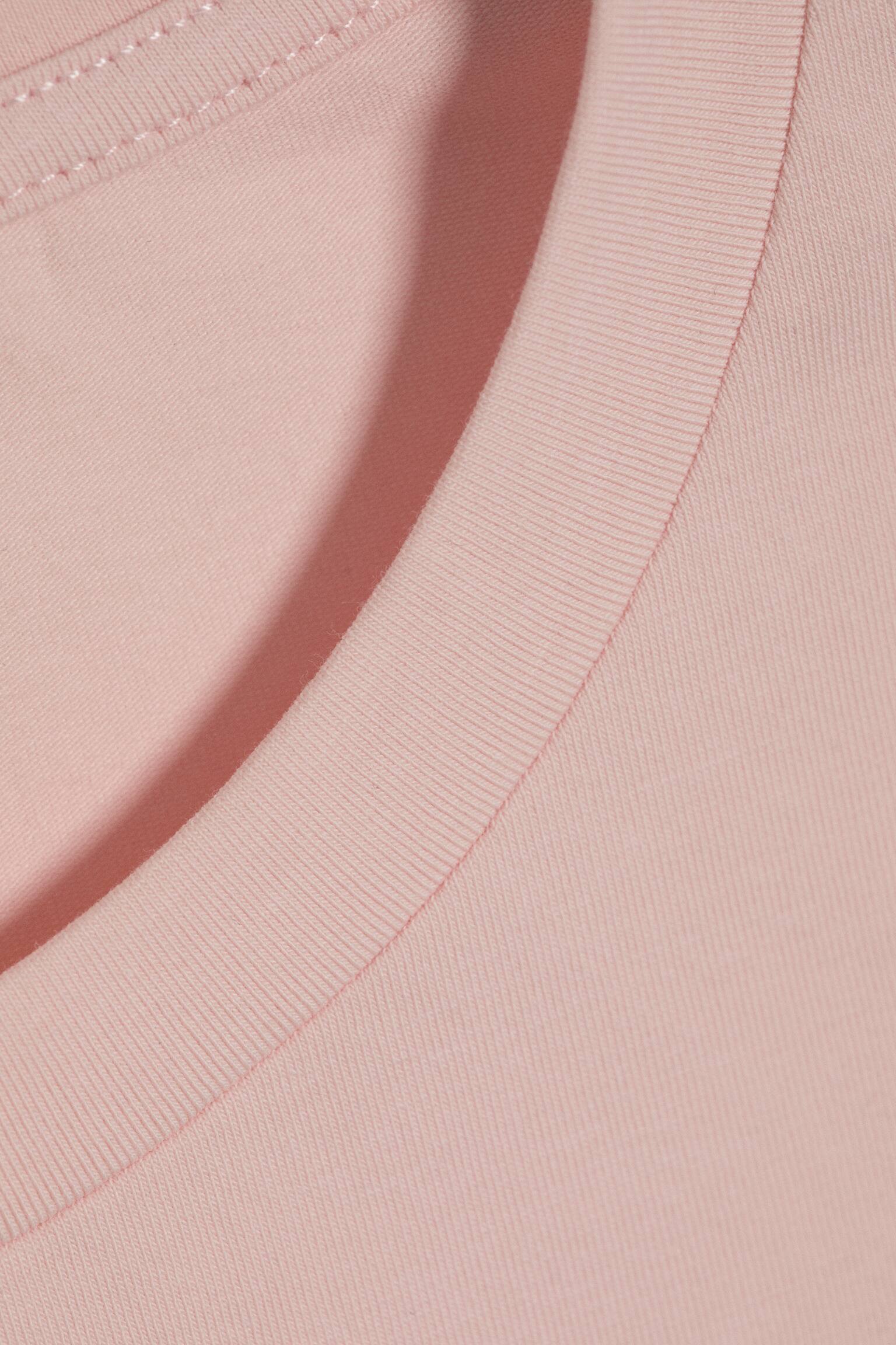 Haut à col rond et manches trois-quarts - Pêche poudré clair/Blanc - 3