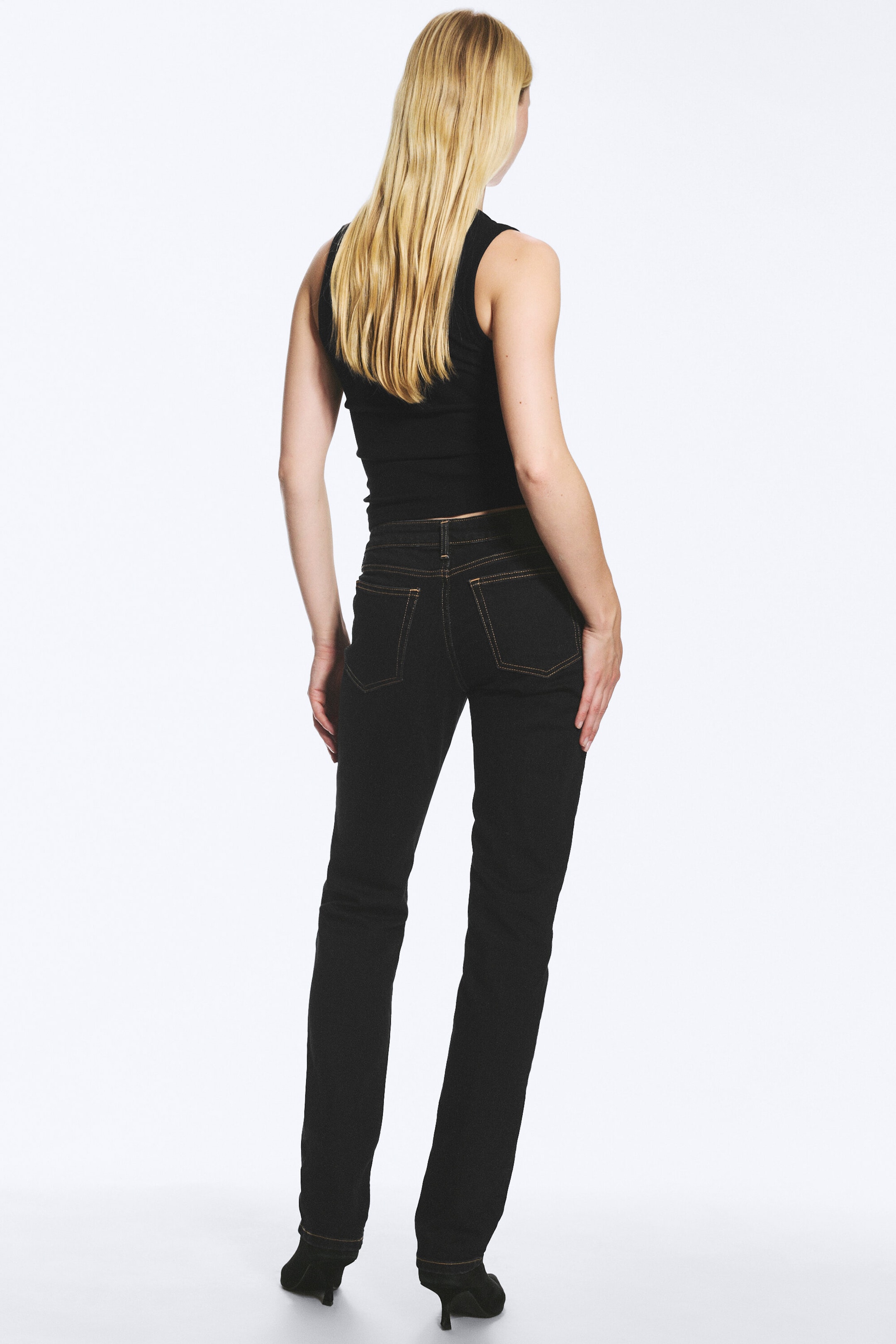Shiny Blue - Dark Blue - Neptune Low Rise Slim Straight Jeans - 3