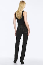 Shiny Blue - Dark Blue - Neptune Low Rise Slim Straight Jeans - 3