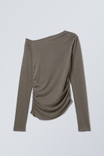 Dark Khaki - Main Asymmetric Long Sleeve - 0