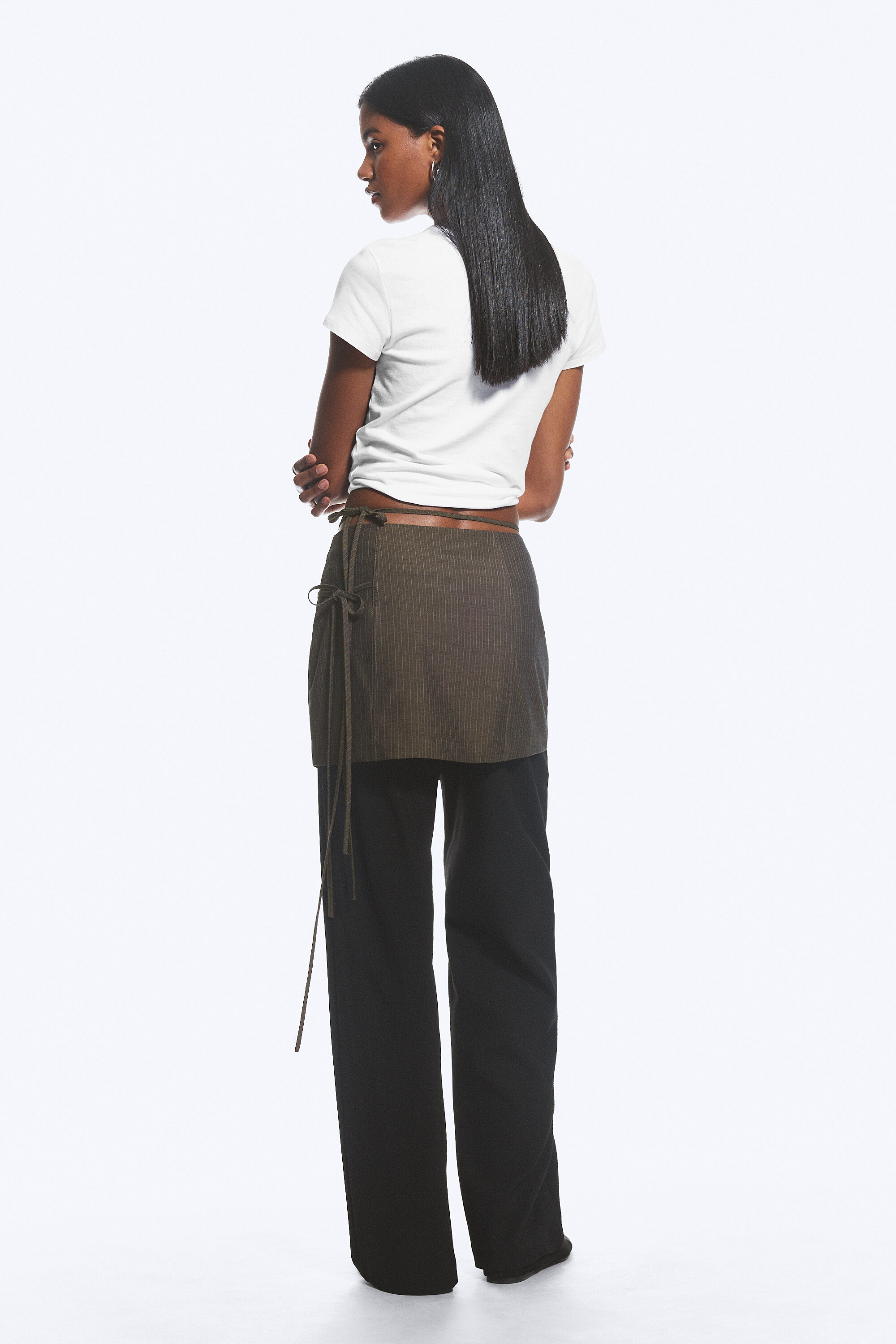 strappy mini wrap skirt - Dark Mole | Weekday EU