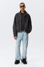 Tvättad Svart - Avslappnad jacka i bomullscanvas - 2