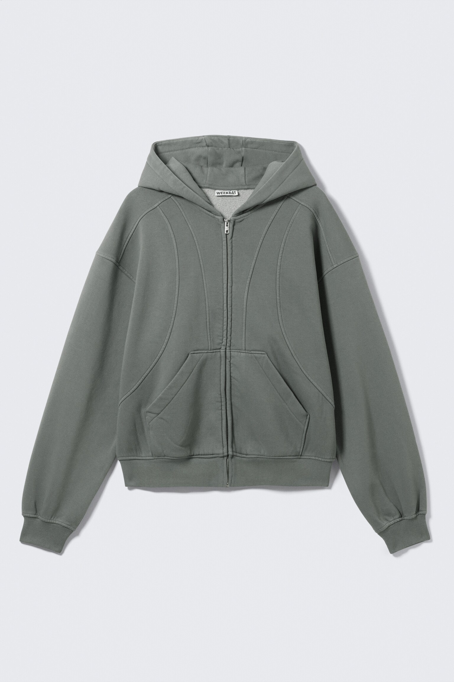 Bluza z kapturem Loose Fit - Grey/Washed Black - 2