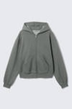 Grijs - Hoodie met geblokte rits - Loose Fit - 4