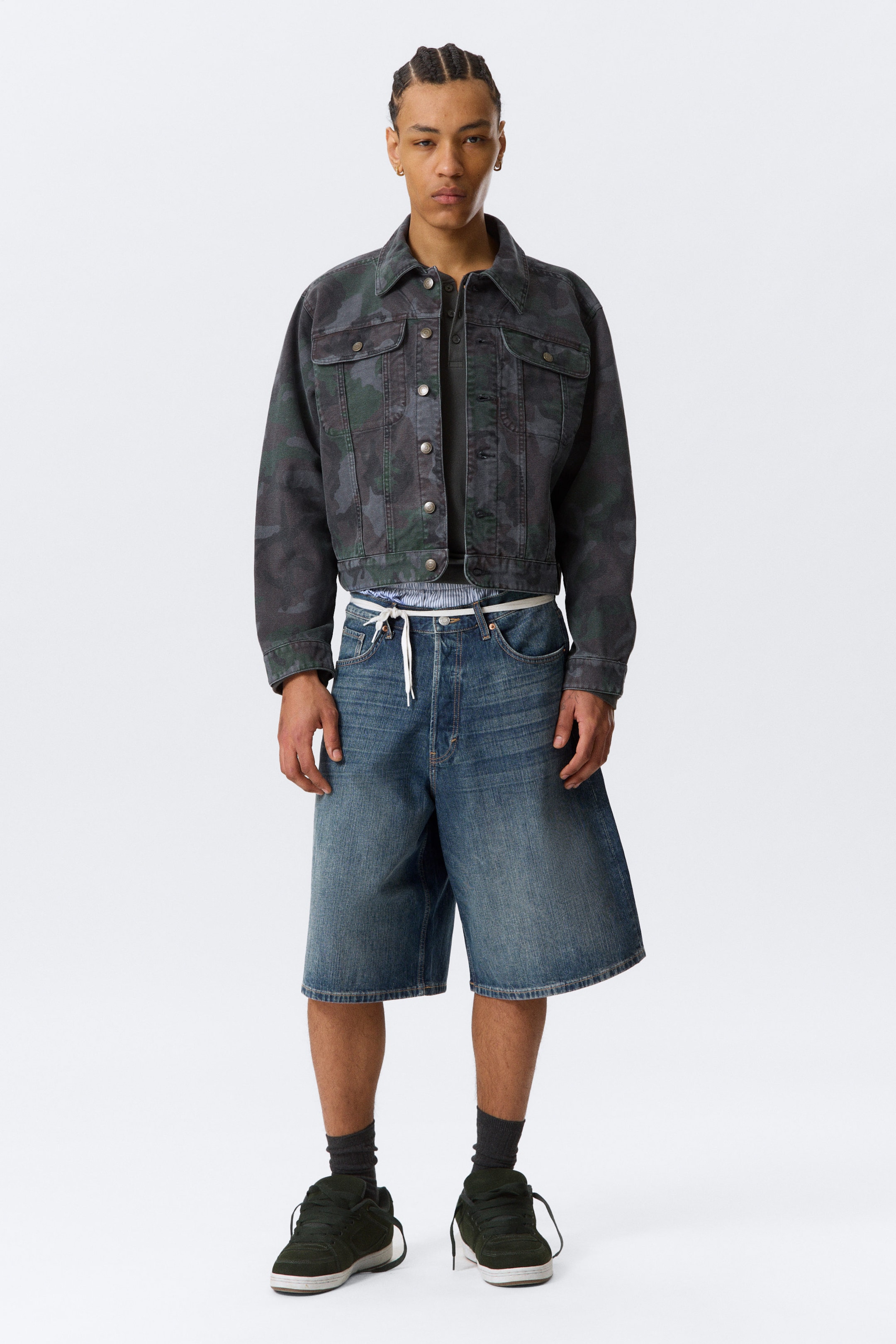 Navy Camo - GIA F RELAXED COTTON TRUCKER JACKET - 2