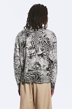 Taupe foncé - Psychédélique - T-shirt carré graphique à manches longues Great - 3