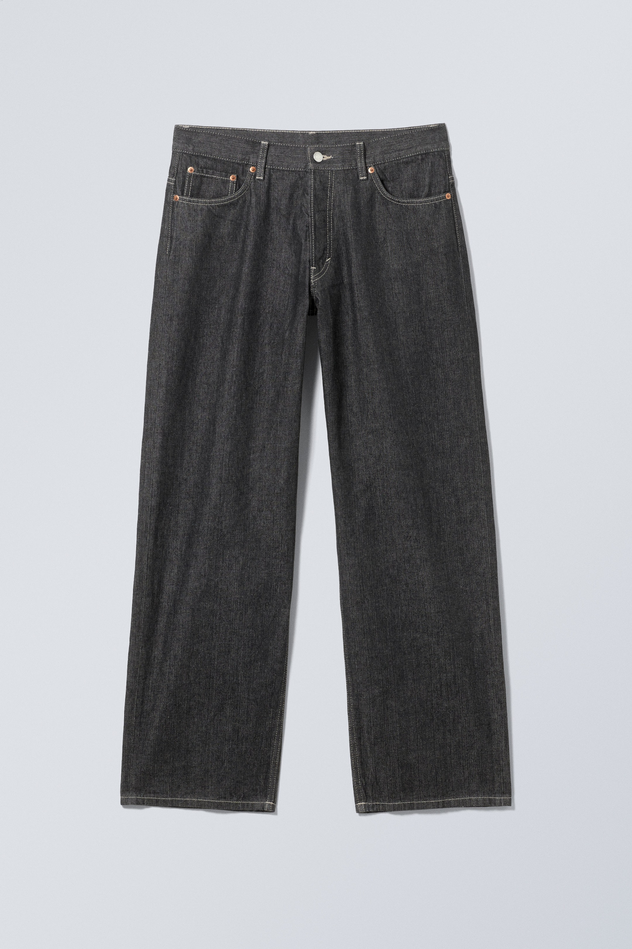 Schwarze Waschung - Sphere Low Waist Loose Straight Jeans - 0