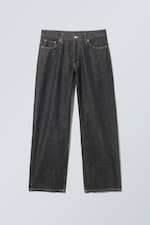 Schwarze Waschung - Sphere Low Waist Loose Straight Jeans - 0