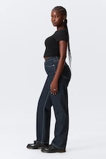 Blue Rinse - Mörkblå - Resolute Curve High Waist Regular Straight Jeans - 1