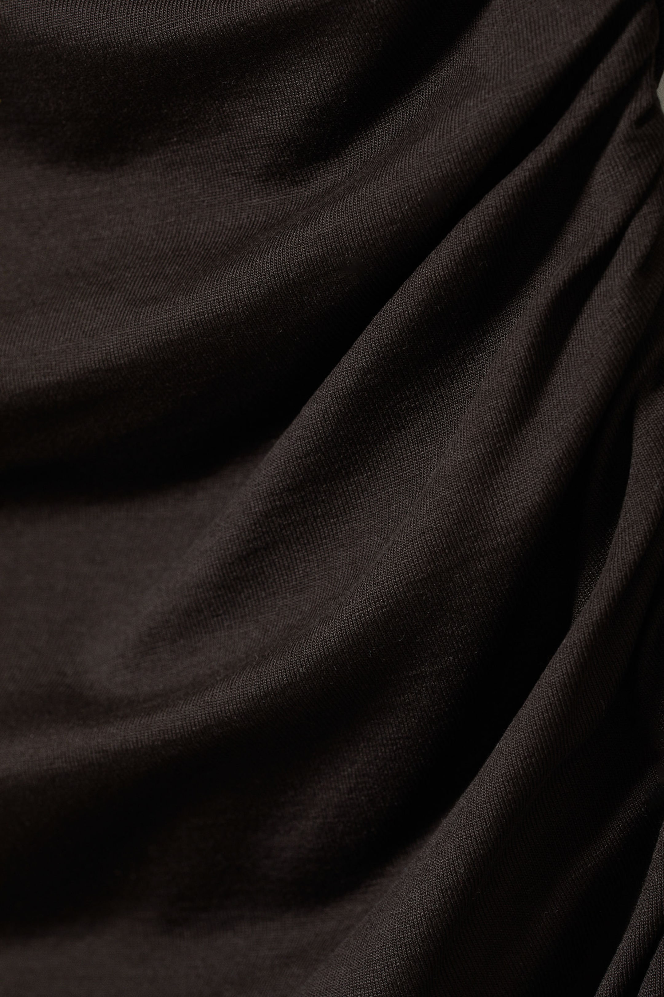 Dark Brown - Gathered Mini Long Sleeve Dress - 5