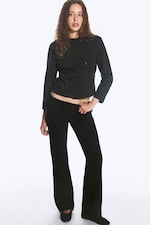 Svart - Dressbukse med bootcut og lavt liv - 0