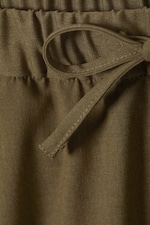 Vert kaki - Short en twill avec lien de serrage - 1