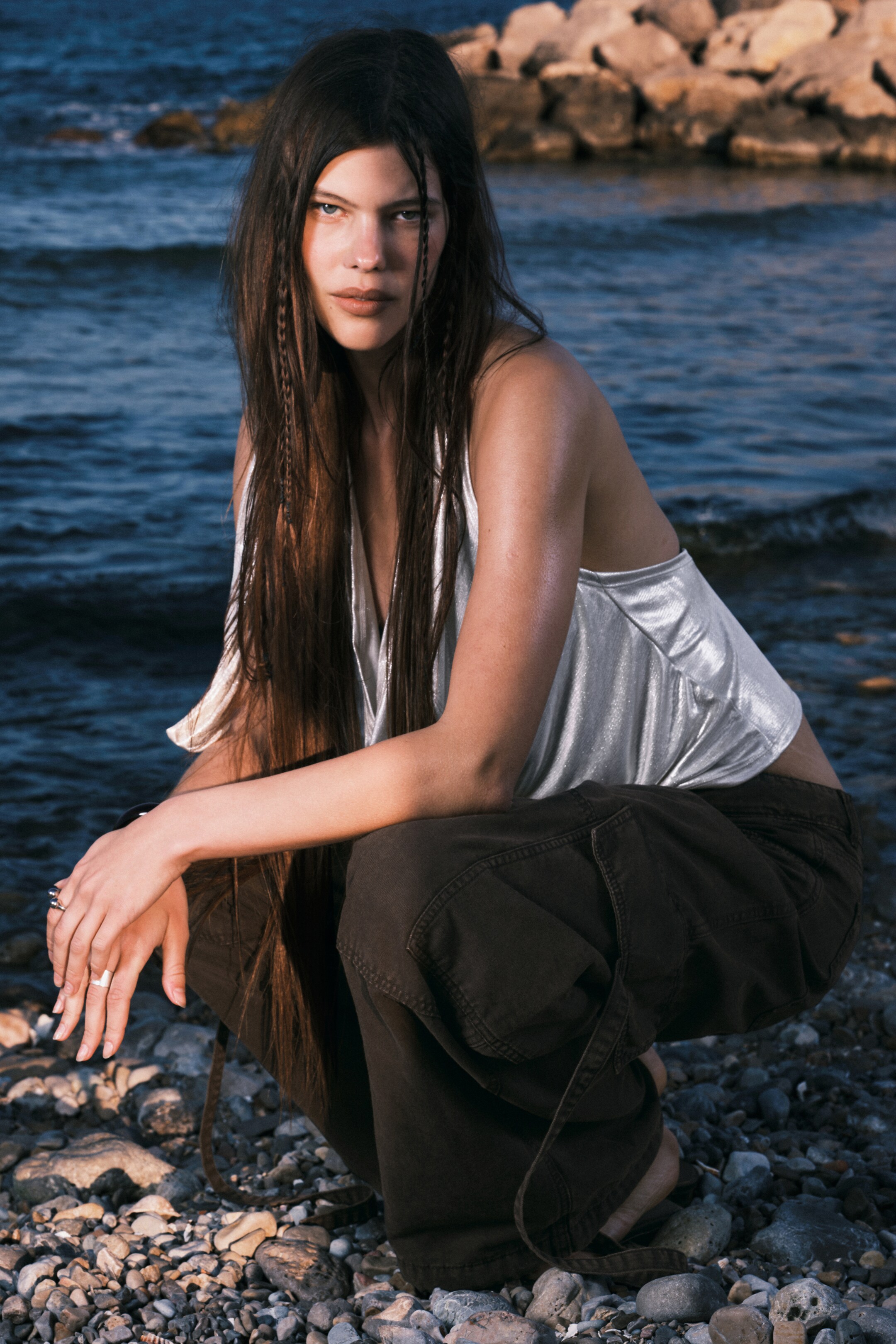 Ingrandisci l'immagine: Low Rise Cargo Strap Twill Trousers - Dark Grey - DONNA | H&M CH 3