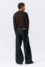 Blue Rinse - Dark Blue - Solar Deconstructed Loose Wide Leg Jeans - 4