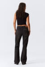 Deep Night - Svart - Moon Mid Waist Regular Bootcut Leg Jeans - 4