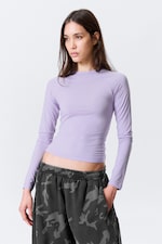 Hellviolett - Eng anliegendes Oberteil mit Raglanärmeln - 0