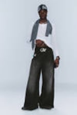 Black Web - Svart - Rad Super Regular Waist Loose Wide Jeans - 0