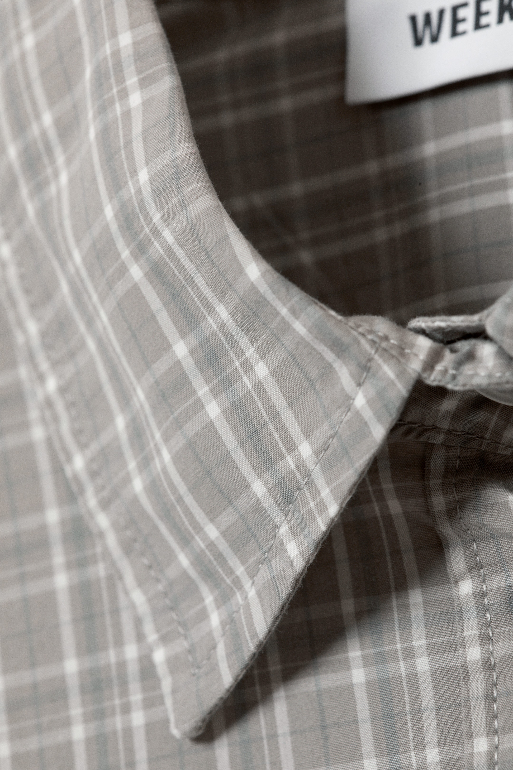 Light Grey Check - Checked Oversized Poplin Shirt - 1