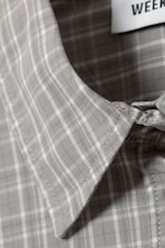 Light Grey Check - Checked Oversized Poplin Shirt - 1