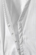 Striped White - Sleeveless Gathered Poplin Top - 1