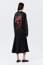 Washed Black - Dragon Gaze - Boxy top met print en lange mouwen - 3