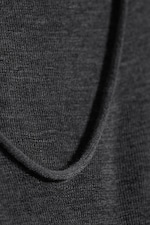 Dark Grey Melange - Knitted Combo Scarf Top - 7
