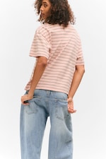 Striped Pink - Striped Relaxed Fit Polo Shirt - 3