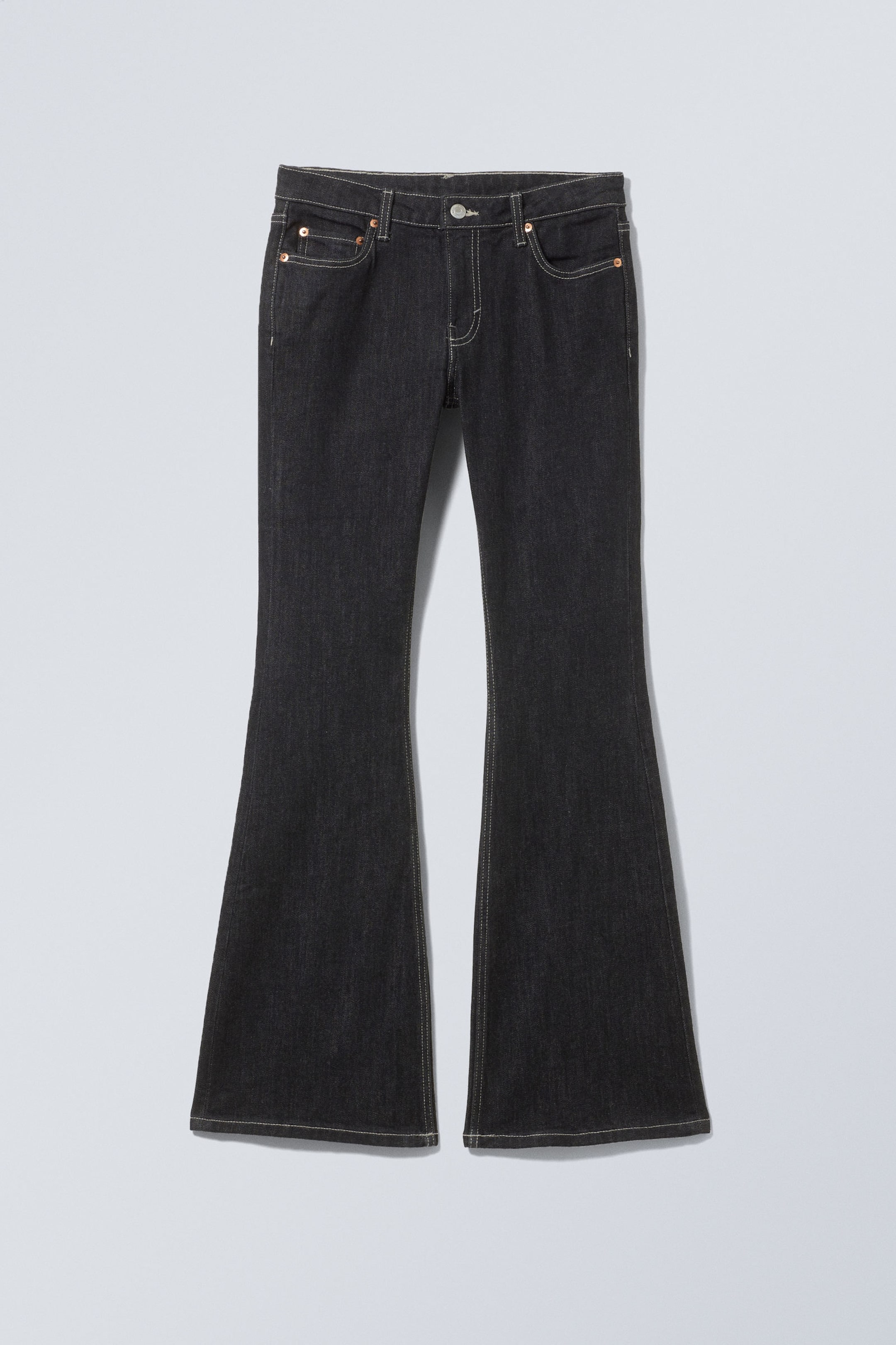 Black Rinse - Schwarz - Flame Low Waist Slim Flared Leg Jeans - 5