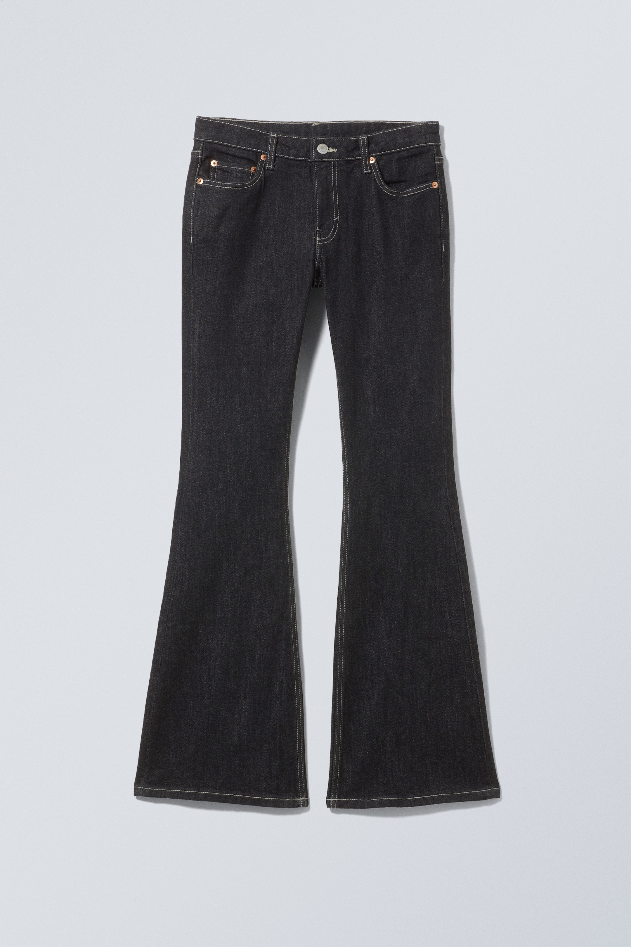 Black Rinse - Schwarz - Flame Low Waist Slim Flared Leg Jeans - 1