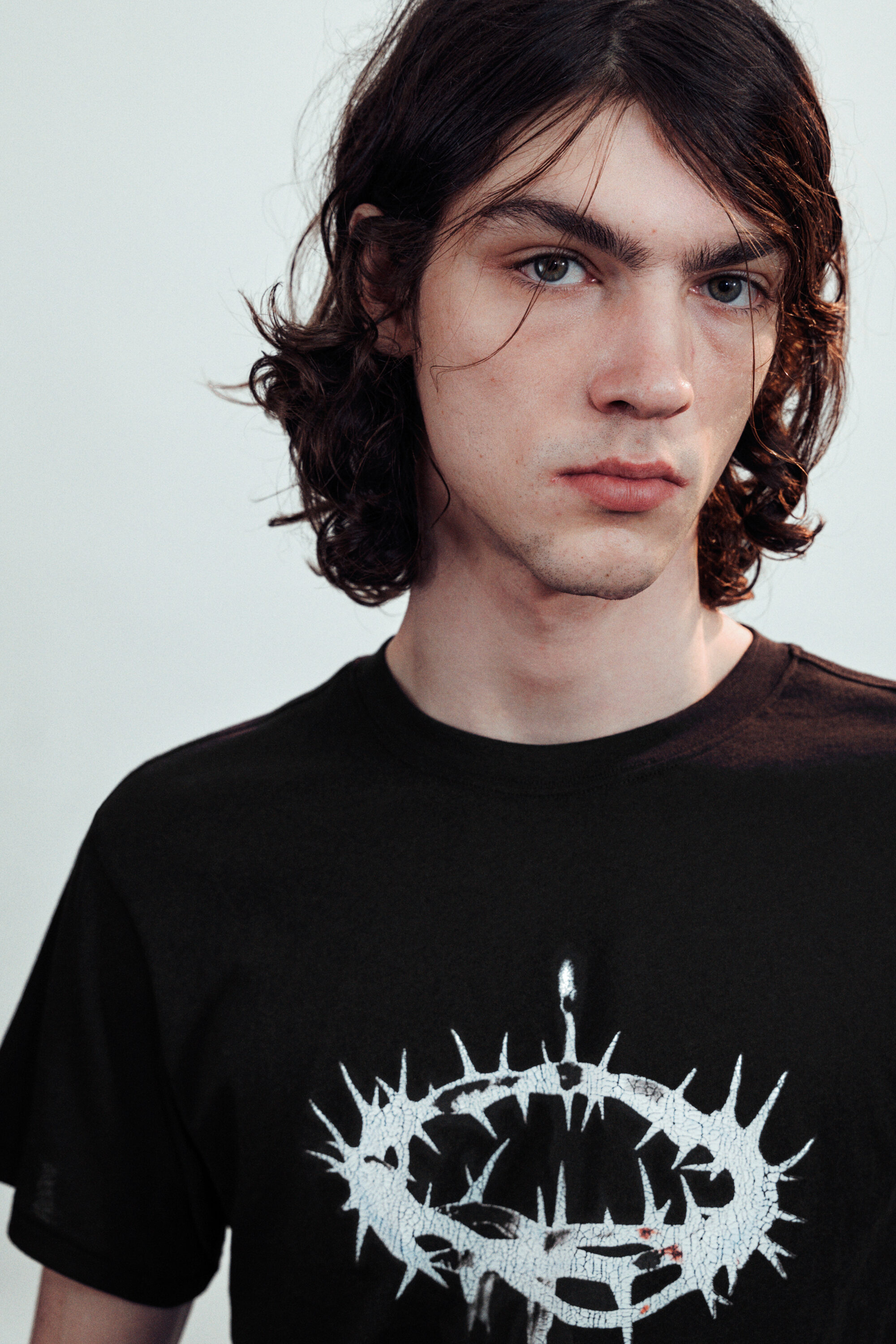 short-sleeved printed t-shirt - Black - Thorn Crown | Weekday WW