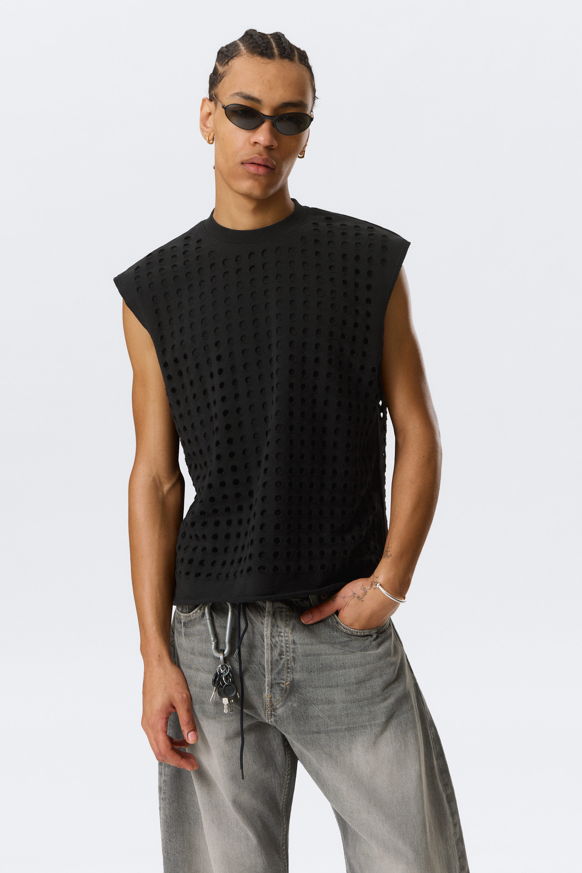 classic ribbed tank top - Light Grey Melange | Weekday GB